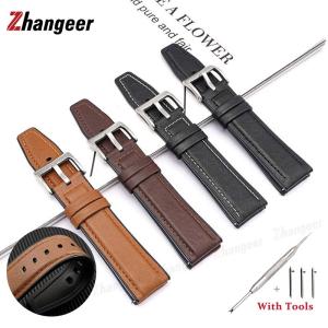 zhangeer 22mm Watch Strap TPU+Genuine Watch Band Quick Release Brown Leather Watch Belt Strap Watchbands High Quality Loop Band Waterproof Watch Watches Accessories with tool