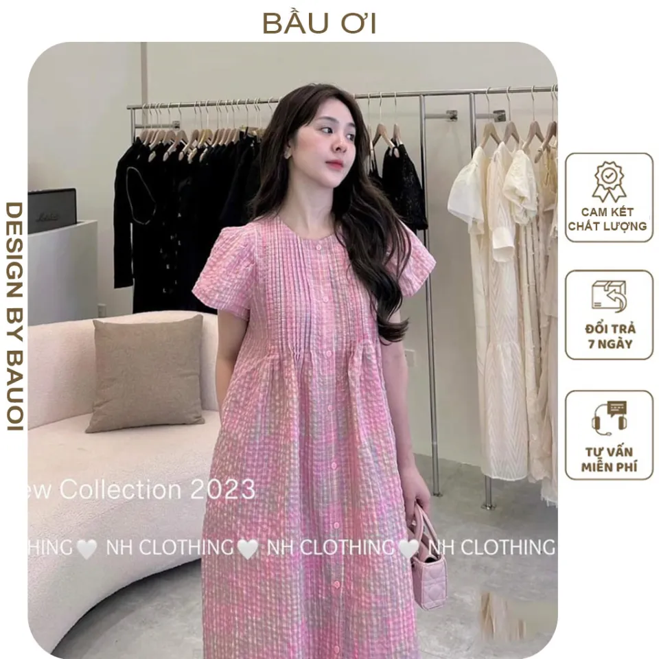 Váy bầu thiết kế thời trang mùa hè 2023 mẫu mới chất thun cotton freesize  dưới 70kg - Đầm bầu | ThờiTrangNữ.vn