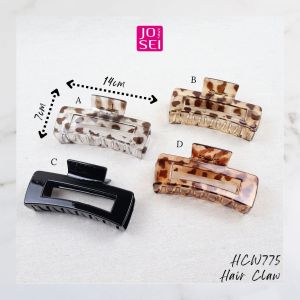 JOSEI Square Leopard Pattern Hair Claw Clips Stylish Hair Claw Clips Hair Accessories [HCW775]