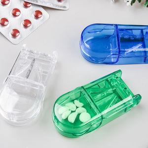 Pill Cutter Box Mini Portable Drug Box Tablet Cutter Splitter Storage Case Pill Box Pill Cases