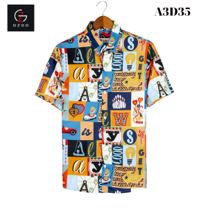 Áo đi biển nhóm gia đình loại áo du lịch cho hội nhóm có size trẻ em họa tiết Monogram A3D35