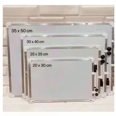 2 Sided Magnetic Aluminum White Board with 2 Magnet and 1 Marker & Small Eraser White Board 2 Sided Magnetic Aluminum