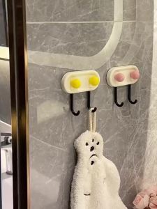 [SG Seller]No Drill Double Hook Self Adhesive Wall Hook Cute Candy Ball Decor Sticky Hook Heavy Duty  Kitchen Towel