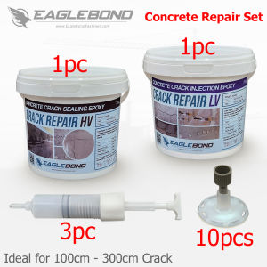 Concrete Crack Repair 750 grams LV HV SET / Concrete Crack Repair Solution / Structural Crack Repair / Deep Crack Repair by Pressure Injection