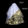Bridal Veil LED Wedding Veil Glow In The Dark Kerudung Pengantin Vail Pengantin. 