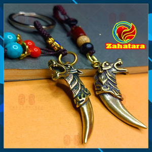 Mặt dây chuyền vòng cổ đồ đồng đầu sói răng lanh trang trí phong thủy đẹp và bền