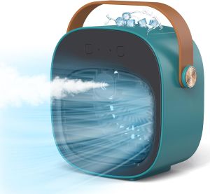Portable Air Conditioner -5200mAh Rechargeable Personal Air CoolerAir Conditioner with 3 Speeds Quiet Desk Cooling Fan for Home Bedroom Travel Office Outdoor Indoor