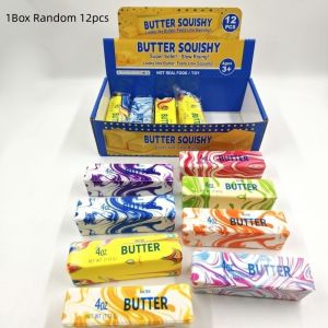 ALICE XU Soft Butter Stick Squishy Toys Butter Bar Marbled Slow Rebound Toy Pinch Toy Slow Rebound Butter Stick Squeeze Toy Kids Gifts