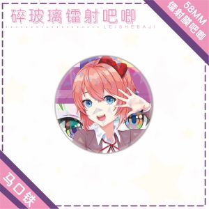 clu Doki Doki Literature Club Laser Badge Gift For Girls Anime Collections Souvenirs Monika Sayori Natsuki Yuri ulc