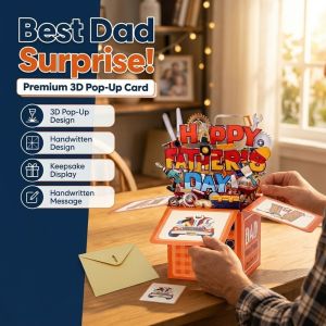 BEST DAD 3D Card Office Decor Fathers Day Unique Creative Pop Up Box Standee For Home Men / 3D Card / Pop Up Box / Stylish Gift