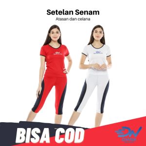 Baju senam wanita set warna merah putih | setelan baju senam wanita aerobik | baju senam jumbo wanita | baju senam agustusan