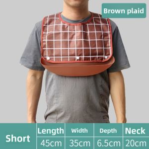 LDMPDQ Waterproof Adult Bib Dirt Resistant S/M/L Elder Mealtime Bib Adjustable Saliva Napkins Dinning Aid