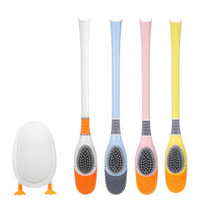 Cọ Vệ sinh toilet hình chú vịt ngộ nghĩnh chất liệu silicon siêu mềm mại cọ chà rửa bồn cầu toilet silicon gắn tường tiện lợi dieulinhshop