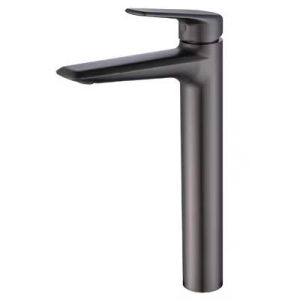 SXH All-copper gunmetal gray basin hot and cold water faucet Home bathroom washbasin with elevated height and high-standard bathroom cabinet faucet