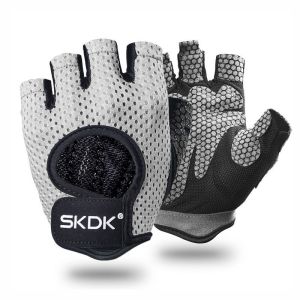 OLIKEI Hở Ngón Găng Tay Tập Thể Dục Cho Thoáng Khí Nam Nữ Chống Trượt Giảm Xóc Găng Tay Cử Tạ Thể Thao Ngoài Trời Găng Tay Đi Xe Đạp