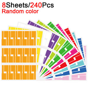 240/480Pcs Self-Adhesive Cable Labels Colorful Waterproof Wire Marking Ties Laser Printer Stickers Fiber Wire Labels Organizers