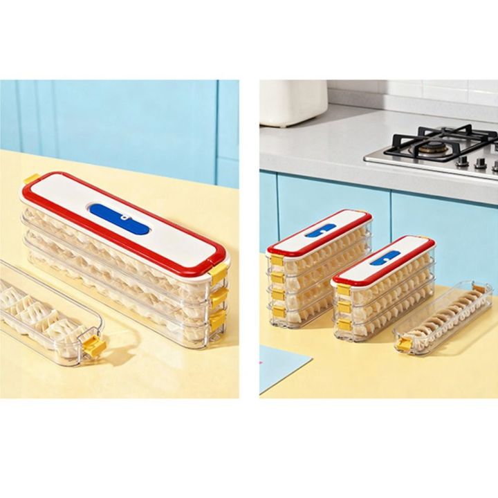 ESEANLEE Leak-Proof Frozen Dumpling Storage Box 3 Layer Food Grade ...
