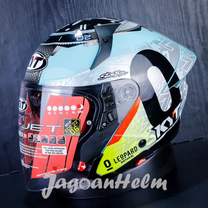 KYT HELM TTR JET FOGGIA MISANO 2022 REF WHITE BLUE TTR-JET