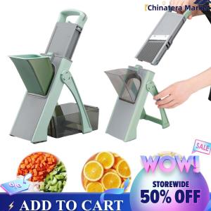 【Chinatera】Multifunctional Vegetable Cutter Anti-Slip Household Grater Adjustable Salad Chopper for Potato Carrot Tomato Cucumber