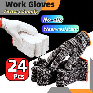 Cotton gloves 24Pcs/12Pairs 1 Dozen Thick Protection Work Glove supgrade for Construction