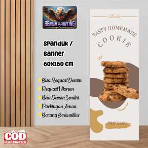 Spanduk Banner Cookie 60X160 Cm Bisa Request Desain