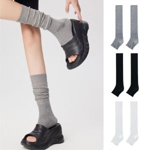 PERCEPT โลลิต้า ถุงเท้าลูกวัว JK บางเฉียบมาก สีทึบทึบ ถุงเท้ายาวระดับกลาง อีลาสติก ระบายอากาศได้ระบายอากาศ ถุงเท้าสูงระดับเข่า สำหรับผู้หญิง