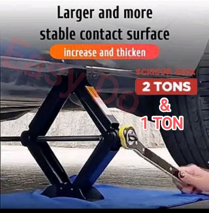 Heavy Duty DIY Car Scissor Jack Stabilizer with Handle Lift Scissors ...