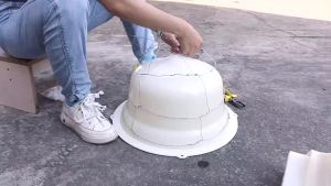 Cement Flower Pot round Mold Plastic Mold Bottom Pouring Small Size Model Household Homemade Grouting Template Full Set