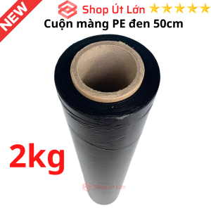 Màng PE Đen 50cm nặng 2Kg - 2.4kg rộng 50cm lõi giấy 300gram độ dầy màng 16 - 17 míc