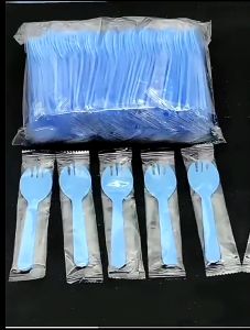 11.5*3cm 100pcs clear disposable fork spoon for Dessert Spoon Cake Fork Utensils individually wrapp a COD