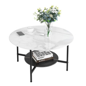 โต๊ะกลางหินอ่อน จริง หินอ่อน 80cm โต๊ะกาแฟสวยๆ กลม โต๊ะกลางหินอ่อน Marble Round Coffee Table โต๊ะกลางหินอ่อน กลม หินอ่อน Real Sintered Stone Table Round Table