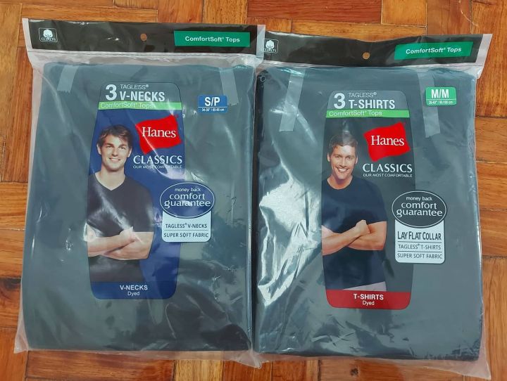 3 pcs BLACK Hanes V-Neck T-Shirt ORIGINAL | Lazada PH