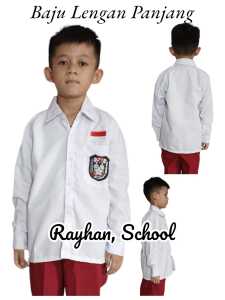Baju Putih Lengan Panjang Anak Sekolah Dasar SD