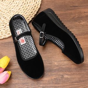 2023ใหม่เก่าปักกิ่งรองเท้าผ้ารองเท้าทำงานของผู้หญิงนุ่มแต่เพียงผู้เดียวลื่นระบายอากาศรองเท้าไม่มีส้น