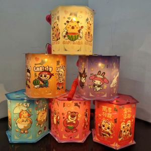 Lồng Đèn Trung Thu Lục Giác Nhựa DIY Hoạt Hình Dễ Thương Cho Bé – Đèn LED & Nhạc Vui Nhộn Lắp Ráp