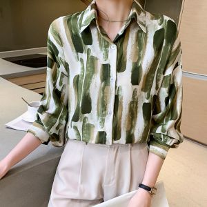 TianShun Fashion Korean Version blouse import bangkok Long Sleeved Shirt Womens Casual OL Work Shirt High Quality Chiffon Top
