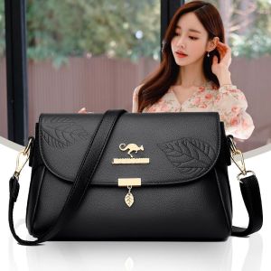 Kangaroo Embossed Small Square Bag 2023 New Womens Fashionable High Capacity Crossbody Temperament Soft Leather Middle aged Moms
