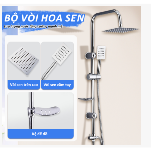 Bộ Sen Cây Tắm Đứng Nóng Lạnh(Kiểu vuông) Bộ Sen cây tăng áp lõi nước mạnh