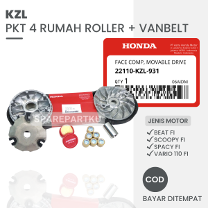 KZL PAKET KIRIAN BEAT FI / HEMAT 4 JENIS RUMAH ROLLER + KIPAS + VANBELT + GEMUK / SCOOPY FI / SPACY FI / VARIO 110 FI / PAKET KIRIAN HEMAT / ROLLER / BOSH BOS / VANBEL / RUMAH ROLER ASSY BEAT / SATU SET CVT BEAT / PAKET CVT / FANBEL / PANBEL