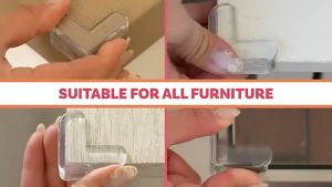 1pcs L Shape Baby Safety Table Corner Protector Transparent Anti-Collision Silicone Edge Guard Pelindung Bucu Meja
