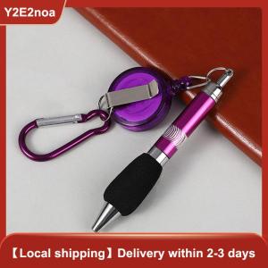 【Y2E2noa】 Buckle Ring Lanyard Stationery Retractable Key Chain Ballpoint Pen Neutral Pen Easy Pull Buckle Pen Writing Tools