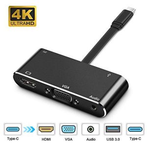 Cáp Type-C 5 in 1 ra USB 3.0 + HDMI + VGA + USB-C + Audio King Master
