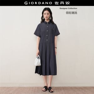 GIORDANO Women Dress Lapel Dress Casual Stylish Trendy Elegant Comfortable Fashion Classic Modern Chic Versatile 18466309