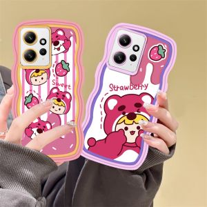(Lokal Ready) Xinyu Casing hp Xiaomi Poco M3 Pro Poco M3 Poco X3 NFC Poco X3 Pro Casing Ponsel Pasangan Manis Beruang Es Krim Tepi Bergelombang Soft Case