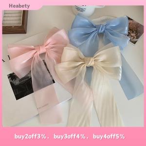 Heabety New Black White Yarn Bow Hair Clip For Women Girls Spring Clip Back Head Hairpin Fashion Hair Accessories