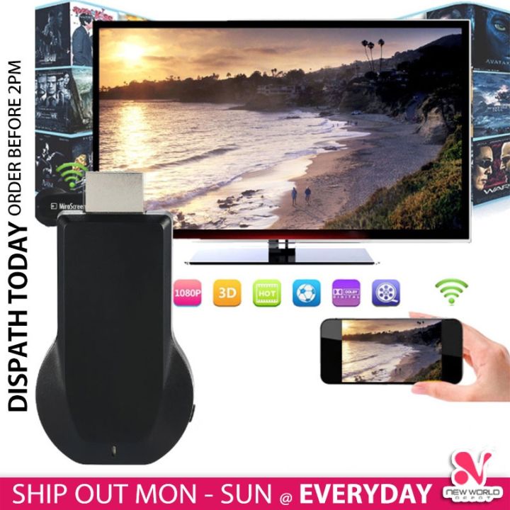 𝗢𝗥𝗜𝗚𝗜𝗡𝗔𝗟 》MiraScreen Wireless Phone Mirror TV Screen Display Projector ...