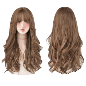 SUTONGXUE Tổng hợp Tóc giả thời trang cho phụ nữ tiếng Hàn Tóc nối Bộ tóc giả cosplay có mái Tóc giả Mềm mại Tóc xoăn dài Hàng ngày