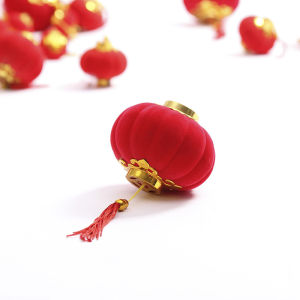 20Pcs/Pack Mini Flocking Red Lanterns Chinese New Year Lantern DIY Chinese Lantern Wedding Decoration New Year Decor