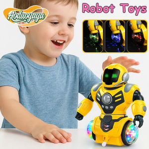 Aoduoyaya Kid Electric Stunt Rotating Robot LED Lights and Music Dancing Robot Toy Baby Educational Toys