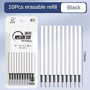 12Pcs Retractable Erasable Gel Pens 0.5mm ST Fine Point Black Ink with Eraser Clean Quick Dry Smooth